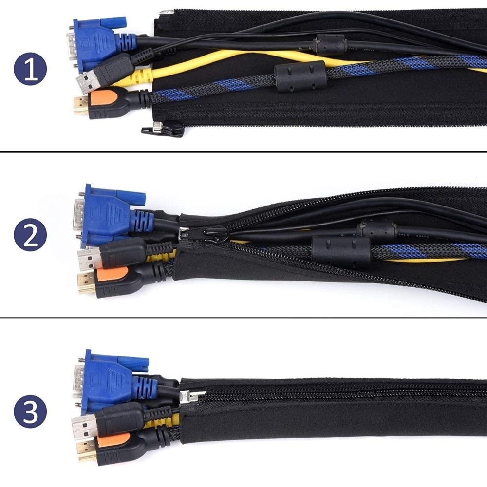Cable Organizer Bag 50cm Cable - Cable Sleeve Neoprene ulasan dan harga