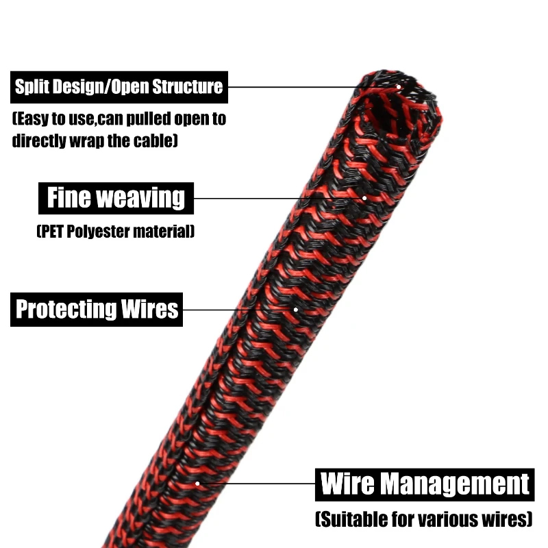 3/8meters PET Braided Cable Sl - Cable Sleeve Neoprene ulasan dan harga