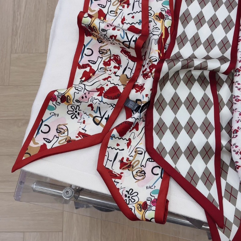 Women Fashion Red Floral Scarf - Useful Tech Accessories ulasan dan harga